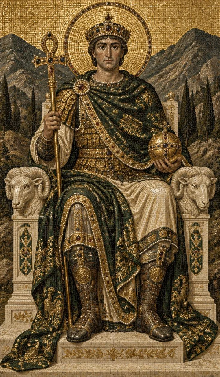 The Emperor — Byzantine mosaic illustration